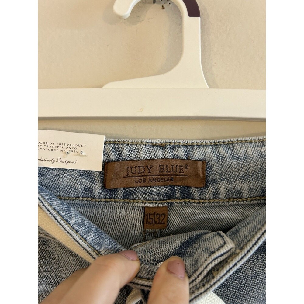 NEW! Judy Blue Jogger Jeans High Rise Light Wash Denim 15/32 Drawstring Waist - Picture 4 of 8